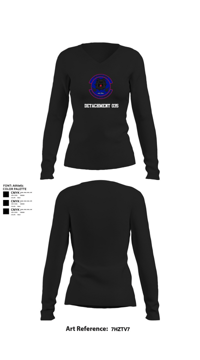 Detachment 035 78200386 Women's Long Sleeve V-neck Shirt - 22