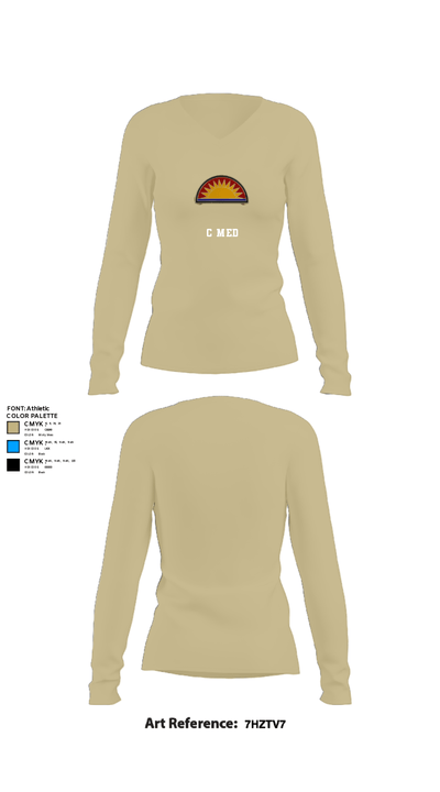 C Med 88701681 Women's Long Sleeve V-neck Shirt - 78