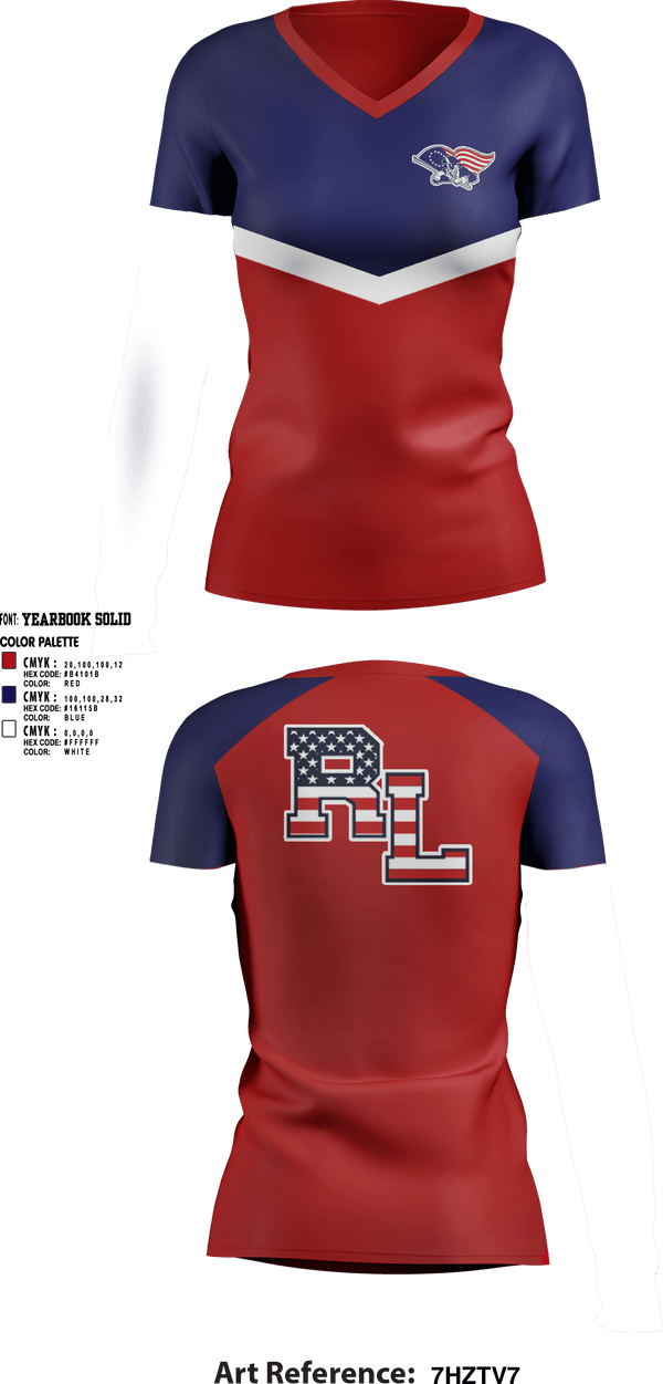 Womens Short Sleeve Vneck Shirt, Red Land High School Cheer, Cheer, Teamtime, Team time, sublimation, custom sports apparel, team uniforms, spirit wear, spiritwear, sports uniforms, custom shirts, team store, custom team store, fundraiser sports, apparel fundraiser