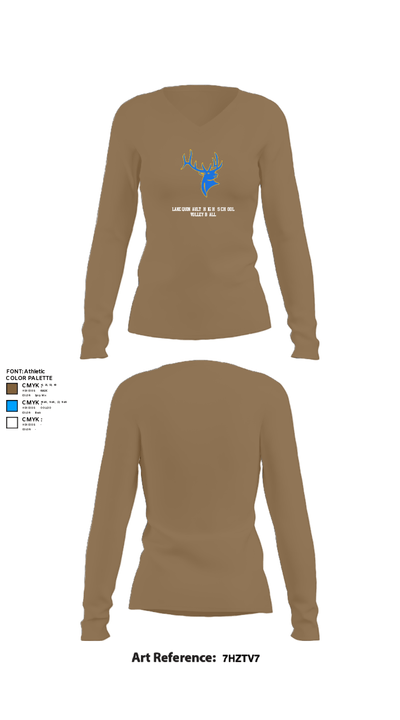 Lake Quinault High School Volleyball 10165141 Women's Long Sleeve V-neck Shirt - 1