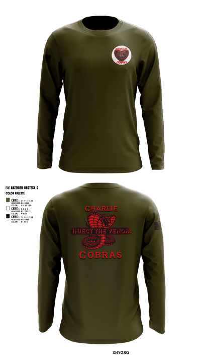 Charlie Company Cobras 69081058 Long Sleeve Performance Shirt - 2