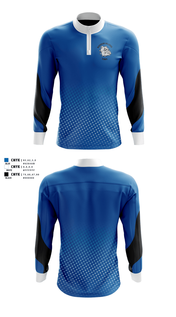 Quarter Zip Jacket, Woodburn Bulldogs, Tennis, Teamtime, Team time, sublimation, custom sports apparel, team uniforms, spirit wear, spiritwear, sports uniforms, custom shirts, team store, custom team store, fundraiser sports, apparel fundraiser