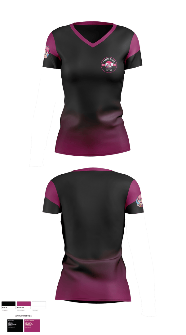 Womens Short Sleeve Vneck Shirt, Francs Store, E-Sports, Teamtime, Team time, sublimation, custom sports apparel, team uniforms, spirit wear, spiritwear, sports uniforms, custom shirts, team store, custom team store, fundraiser sports, apparel fundraiser