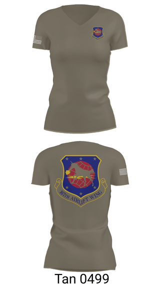 Womens Short Sleeve Vneck Shirt, 167th air wing, , Teamtime, Team time, sublimation, custom sports apparel, team uniforms, spirit wear, spiritwear, sports uniforms, custom shirts, team store, custom team store, fundraiser sports, apparel fundraiser
