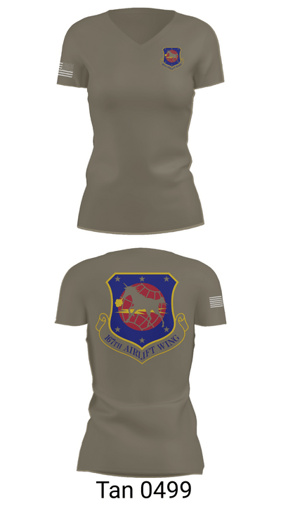 167th air wing 60974833 Women's Short Sleeve V-neck Shirt - 68