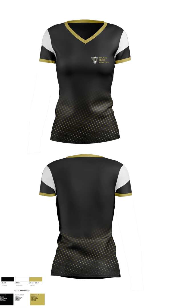 Womens Short Sleeve Vneck Shirt, Roland Grise Athletics, Spirit Store, Teamtime, Team time, sublimation, custom sports apparel, team uniforms, spirit wear, spiritwear, sports uniforms, custom shirts, team store, custom team store, fundraiser sports, apparel fundraiser