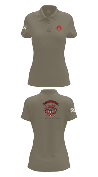 Womens Short Sleeve Performance Polo, 264 EN CO, Army, Teamtime, Team time, sublimation, custom sports apparel, team uniforms, spirit wear, spiritwear, sports uniforms, custom shirts, team store, custom team store, fundraiser sports, apparel fundraiser