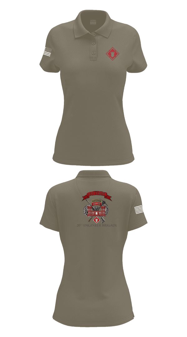 Womens Short Sleeve Performance Polo, 264 EN CO, Army, Teamtime, Team time, sublimation, custom sports apparel, team uniforms, spirit wear, spiritwear, sports uniforms, custom shirts, team store, custom team store, fundraiser sports, apparel fundraiser