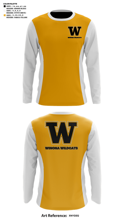 Winona Wildcats 72452864 Long Sleeve Shooting Shirt - 41