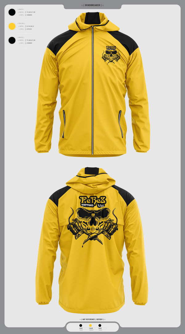 Windbreaker, PeReZ Tattoos, , Teamtime, Team time, sublimation, custom sports apparel, team uniforms, spirit wear, spiritwear, sports uniforms, custom shirts, team store, custom team store, fundraiser sports, apparel fundraiser