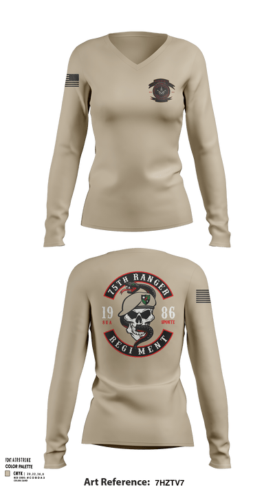Green Beret 87463289 Women's Long Sleeve V-neck Shirt - 122