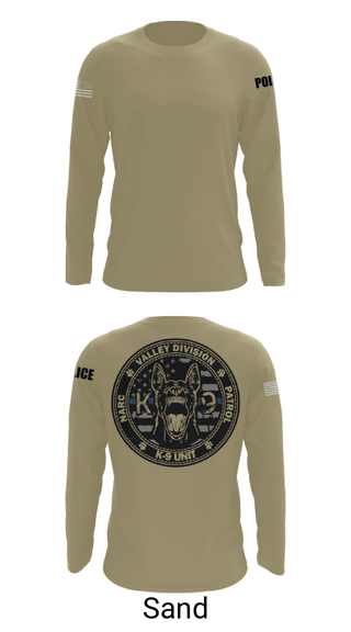 Long Sleeve Performance Shirt, VALLEY K9, , Teamtime, Team time, sublimation, custom sports apparel, team uniforms, spirit wear, spiritwear, sports uniforms, custom shirts, team store, custom team store, fundraiser sports, apparel fundraiser