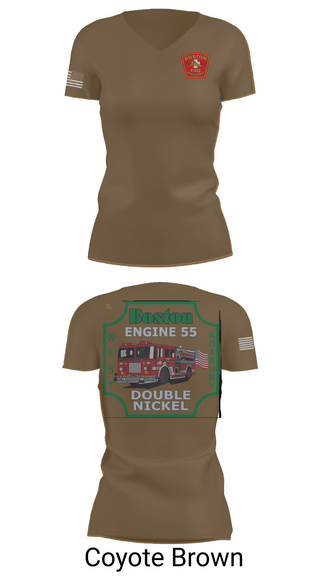 Womens Short Sleeve Vneck Shirt, Boston Fire Department Engine 55, , Teamtime, Team time, sublimation, custom sports apparel, team uniforms, spirit wear, spiritwear, sports uniforms, custom shirts, team store, custom team store, fundraiser sports, apparel fundraiser