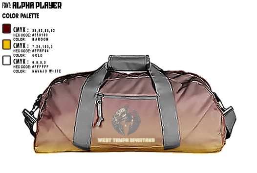Duffle Bag, West Tampa spartans, , Teamtime, Team time, sublimation, custom sports apparel, team uniforms, spirit wear, spiritwear, sports uniforms, custom shirts, team store, custom team store, fundraiser sports, apparel fundraiser