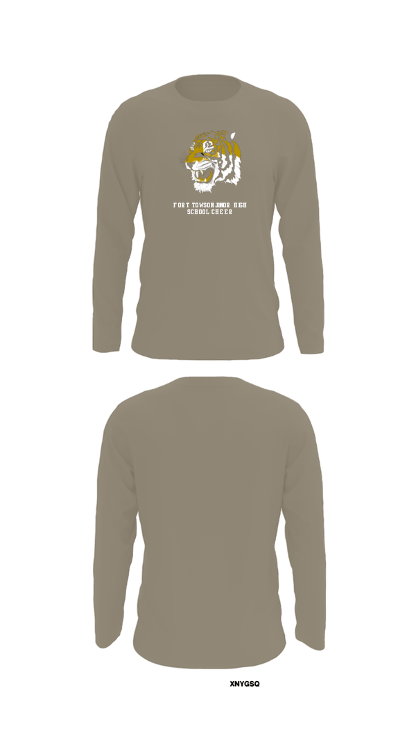 Long Sleeve Performance Shirt, Fort Towson Junior High School Cheer, Cheer, Teamtime, Team time, sublimation, custom sports apparel, team uniforms, spirit wear, spiritwear, sports uniforms, custom shirts, team store, custom team store, fundraiser sports, apparel fundraiser