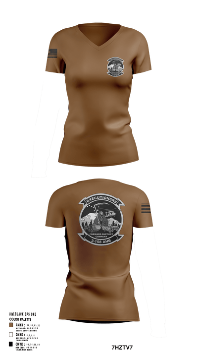 Executioners 26659367 Women's Short Sleeve V-neck Shirt - 103