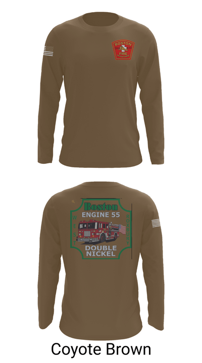 Boston Fire Department Engine 55 92329378 Long Sleeve Performance Shirt - 6