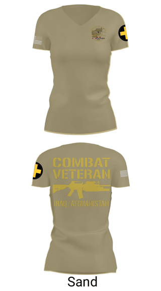 Women's Short Sleeve Vneck Shirt, 33rd Infantry, Army, Teamtime, Team time, sublimation, custom sports apparel, team uniforms, spirit wear, spiritwear, sports uniforms, custom shirts, team store, custom team store, fundraiser sports, apparel fundraiser