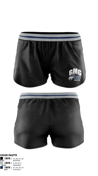 Womens Shorts, GMG Senior High School Cheer, Cheer, Teamtime, Team time, sublimation, custom sports apparel, team uniforms, spirit wear, spiritwear, sports uniforms, custom shirts, team store, custom team store, fundraiser sports, apparel fundraiser