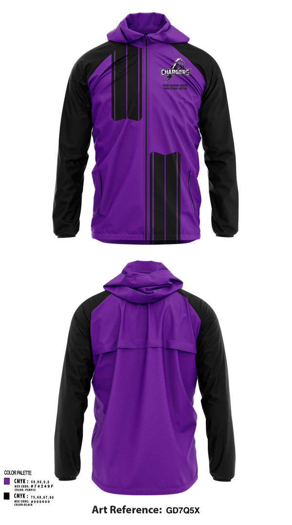 Windbreaker, Dean Leaman Junior High School Soccer, Men's Soccer, Teamtime, Team time, sublimation, custom sports apparel, team uniforms, spirit wear, spiritwear, sports uniforms, custom shirts, team store, custom team store, fundraiser sports, apparel fundraiser