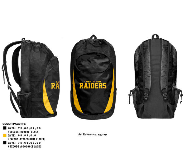 Gear Bag, Lost River Raiders, Baseball, Teamtime, Team time, sublimation, custom sports apparel, team uniforms, spirit wear, spiritwear, sports uniforms, custom shirts, team store, custom team store, fundraiser sports, apparel fundraiser