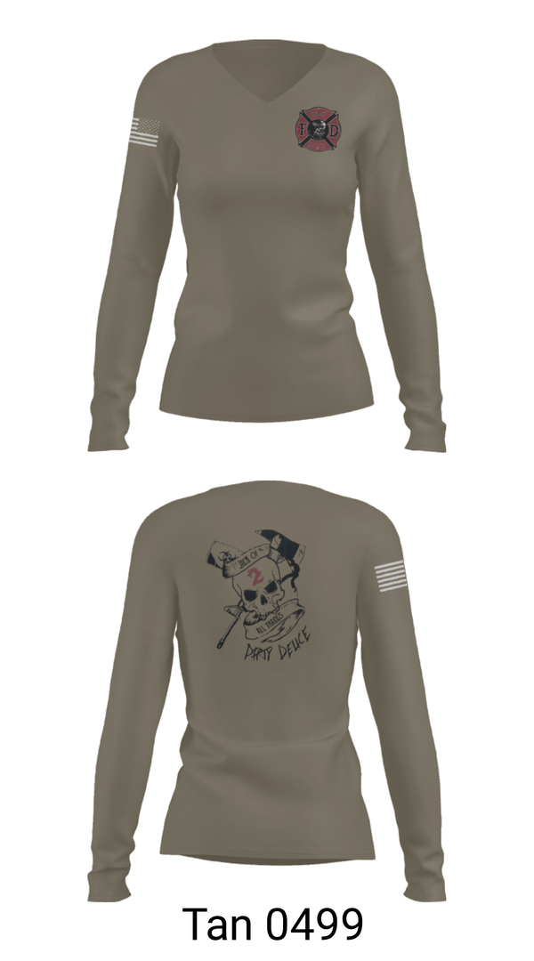 Women's Long Sleeve Vneck Shirt, 386th ECES/CEF, Fire Department, Teamtime, Team time, sublimation, custom sports apparel, team uniforms, spirit wear, spiritwear, sports uniforms, custom shirts, team store, custom team store, fundraiser sports, apparel fundraiser