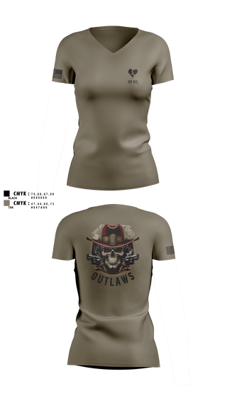 Womens Short Sleeve Vneck Shirt, Outlaw Platoon, , Teamtime, Team time, sublimation, custom sports apparel, team uniforms, spirit wear, spiritwear, sports uniforms, custom shirts, team store, custom team store, fundraiser sports, apparel fundraiser