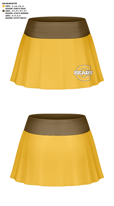 Skort, Evansville Central High School Cheer, Cheer, Teamtime, Team time, sublimation, custom sports apparel, team uniforms, spirit wear, spiritwear, sports uniforms, custom shirts, team store, custom team store, fundraiser sports, apparel fundraiser