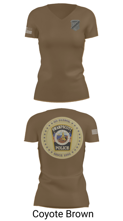 Swampscott Police 55581807 Women's Short Sleeve V-neck Shirt - 8