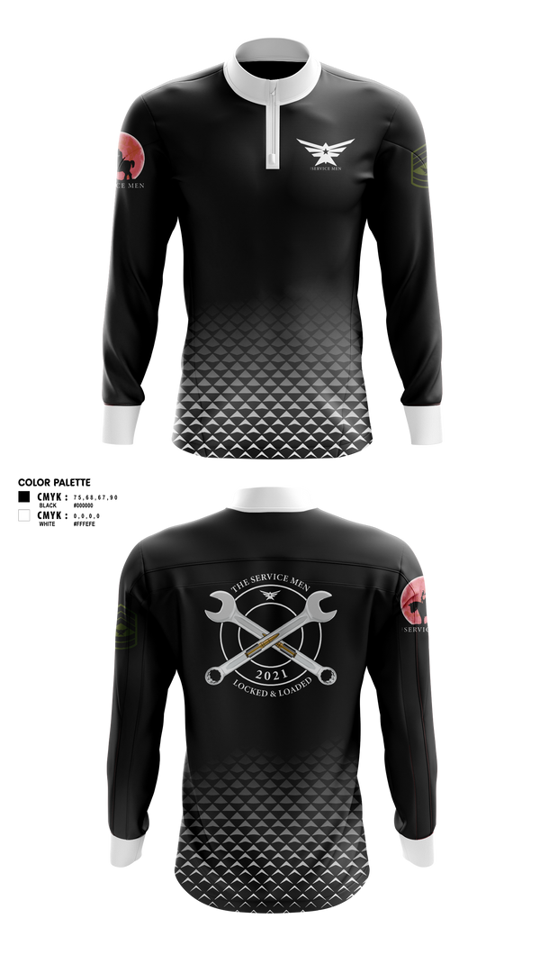 Quarter Zip Jacket, The ServicemenThe Servicemen, , Teamtime, Team time, sublimation, custom sports apparel, team uniforms, spirit wear, spiritwear, sports uniforms, custom shirts, team store, custom team store, fundraiser sports, apparel fundraiser