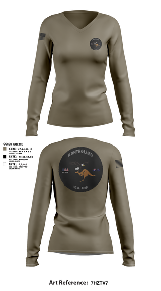 Womens Long Sleeve Vneck Shirt, Kontrolled Kaos, , Teamtime, Team time, sublimation, custom sports apparel, team uniforms, spirit wear, spiritwear, sports uniforms, custom shirts, team store, custom team store, fundraiser sports, apparel fundraiser