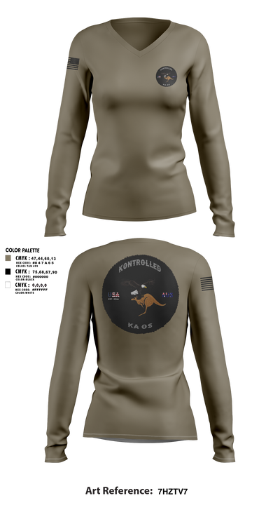 Kontrolled Kaos 22846170 Women's Long Sleeve V-neck Shirt - 1