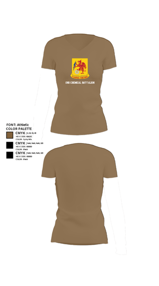 Women's Short Sleeve Vneck Shirt, 2nd Chemical Battalion, Army, Teamtime, Team time, sublimation, custom sports apparel, team uniforms, spirit wear, spiritwear, sports uniforms, custom shirts, team store, custom team store, fundraiser sports, apparel fundraiser