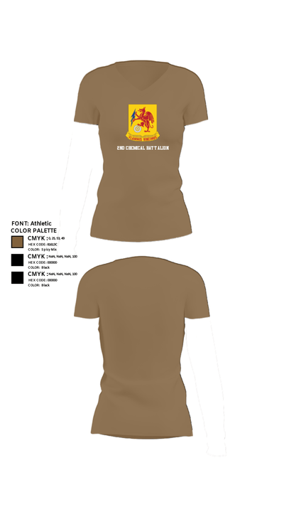 2nd Chemical Battalion 67999442 Women's Short Sleeve V-neck Shirt - 4