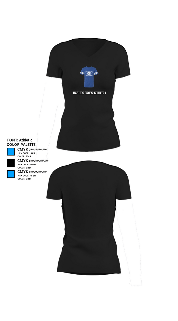 Womens Short Sleeve Vneck Shirt, Naples Cross-Country, Cross Country, Teamtime, Team time, sublimation, custom sports apparel, team uniforms, spirit wear, spiritwear, sports uniforms, custom shirts, team store, custom team store, fundraiser sports, apparel fundraiser