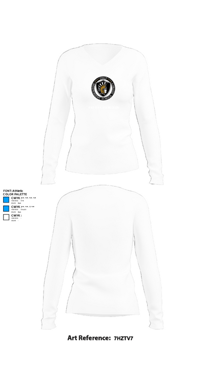 Italy High School Cheer 38026577 Women's Long Sleeve V-neck Shirt - 15