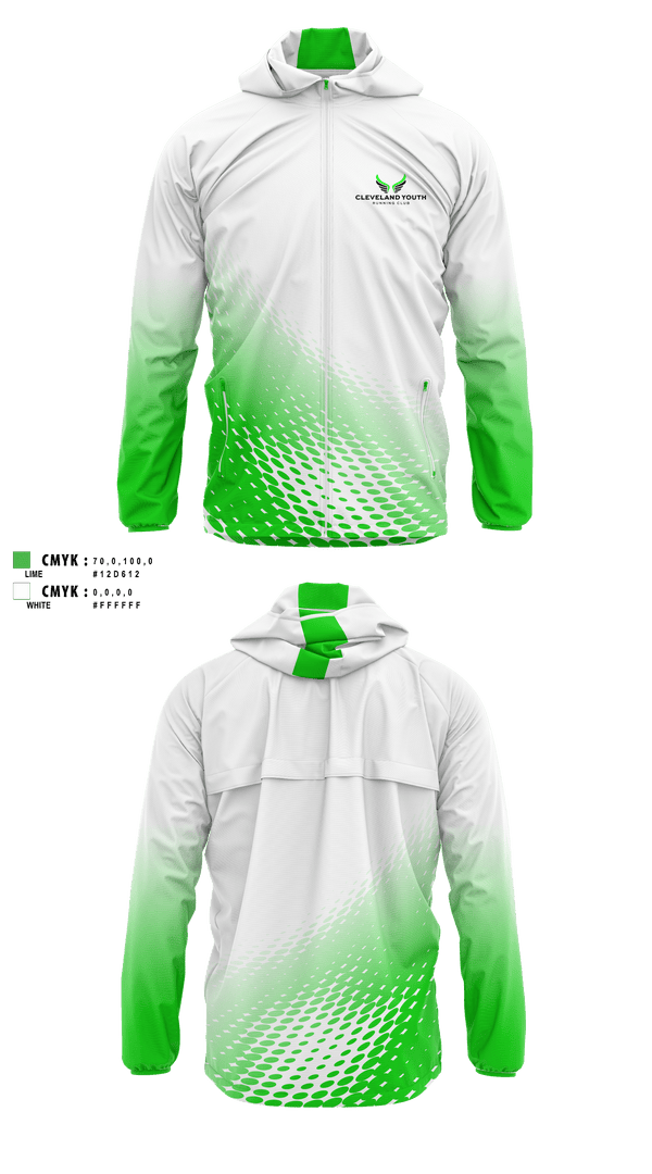 Windbreaker, Cleveland Youth Running Club, Cross Country, Teamtime, Team time, sublimation, custom sports apparel, team uniforms, spirit wear, spiritwear, sports uniforms, custom shirts, team store, custom team store, fundraiser sports, apparel fundraiser