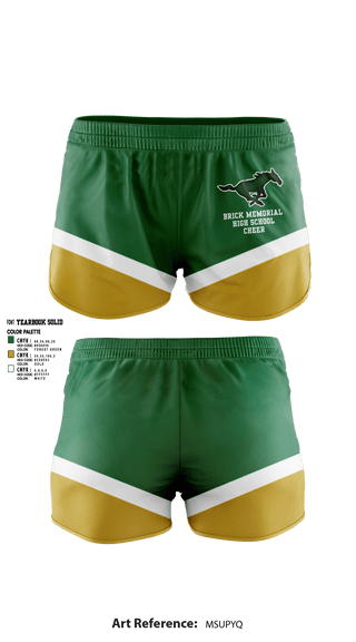 Womens Shorts, Brick Memorial High School Cheer, Cheer, Teamtime, Team time, sublimation, custom sports apparel, team uniforms, spirit wear, spiritwear, sports uniforms, custom shirts, team store, custom team store, fundraiser sports, apparel fundraiser