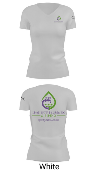 Womens Short Sleeve Vneck Shirt, Crabtree Plumbing & Piping, , Teamtime, Team time, sublimation, custom sports apparel, team uniforms, spirit wear, spiritwear, sports uniforms, custom shirts, team store, custom team store, fundraiser sports, apparel fundraiser