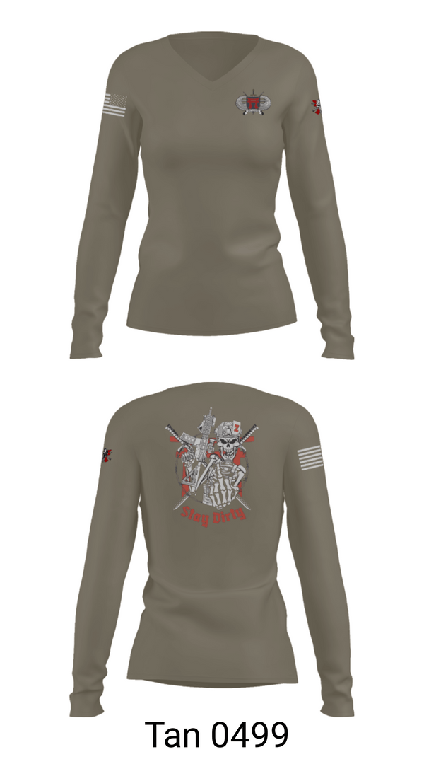 Women's Long Sleeve Vneck Shirt, Dirty Deuce, , Teamtime, Team time, sublimation, custom sports apparel, team uniforms, spirit wear, spiritwear, sports uniforms, custom shirts, team store, custom team store, fundraiser sports, apparel fundraiser