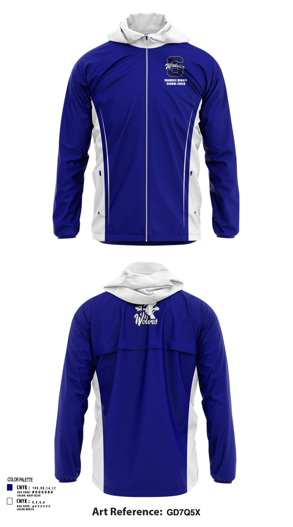 Windbreaker, Shawnee Middle School Cheer, Cheer, Teamtime, Team time, sublimation, custom sports apparel, team uniforms, spirit wear, spiritwear, sports uniforms, custom shirts, team store, custom team store, fundraiser sports, apparel fundraiser