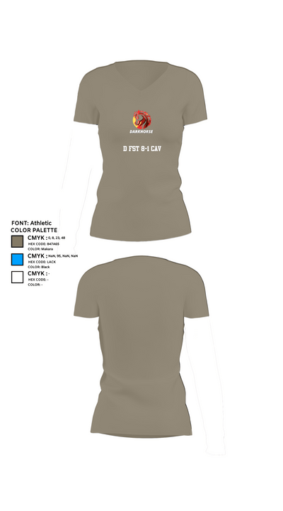 D FST 8-1 CAV 24153334 Women's Short Sleeve V-neck Shirt - 64