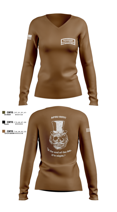 APSU RANGER CHALLENGE 6778670 Women's Long Sleeve V-neck Shirt - 4