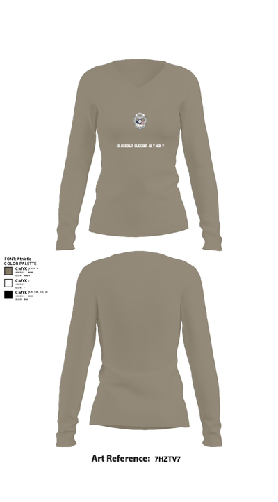 Haskell Police Department 21588241 Women's Long Sleeve V-neck Shirt - 59