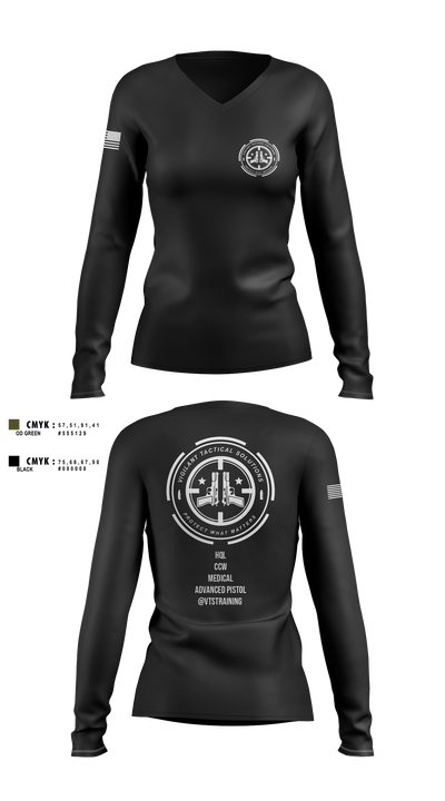 Vigilante Tactical Solutions Women's Long Sleeve V-neck Shirt - 5