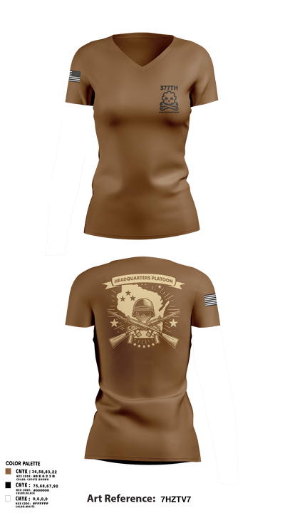 377th SMC 21529568 Women's Short Sleeve V-neck Shirt - 105