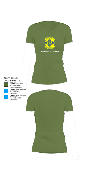 49 COMPTROLLER SQUADRON 45789639 Women's Short Sleeve V-neck Shirt - 44
