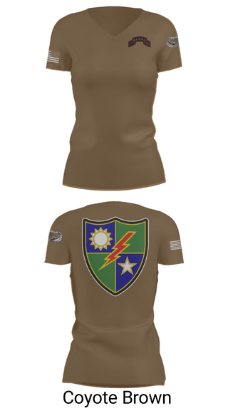Women's Short Sleeve Vneck Shirt, 75th Ranger Regiment, Army, Teamtime, Team time, sublimation, custom sports apparel, team uniforms, spirit wear, spiritwear, sports uniforms, custom shirts, team store, custom team store, fundraiser sports, apparel fundraiser