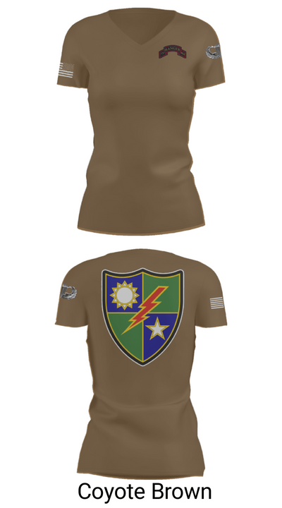 75th Ranger Regiment 53638422 Women's Short Sleeve V-neck Shirt - 8