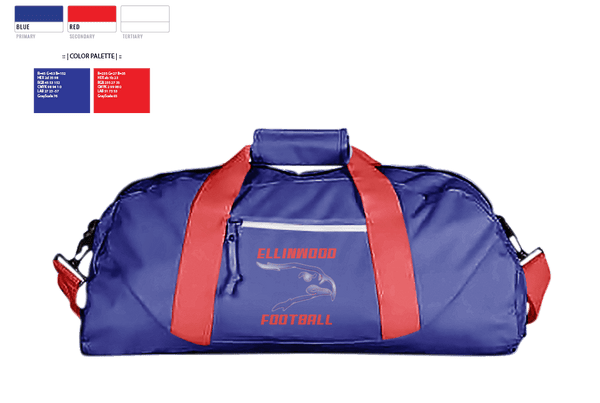 Duffle Bag, Ellinwood High School Football, Football, Teamtime, Team time, sublimation, custom sports apparel, team uniforms, spirit wear, spiritwear, sports uniforms, custom shirts, team store, custom team store, fundraiser sports, apparel fundraiser
